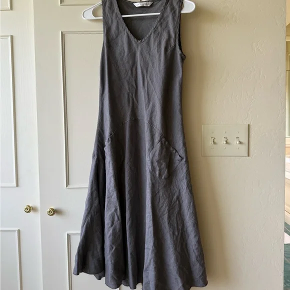 chinese dress ladies Roma Linen Shirt Dress L / Blue Haze main image 1